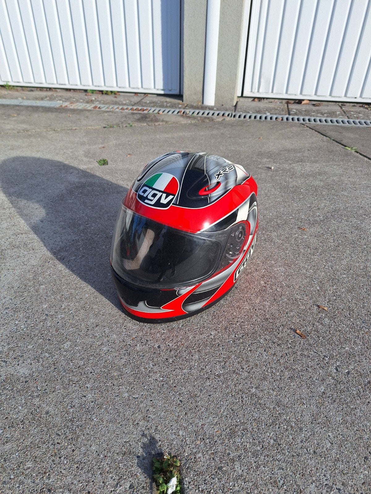 AGV Integraalhelm Rood/Zwart - Maat M en handschoenen, M, Heren, Ophalen of Verzenden, Tweedehands