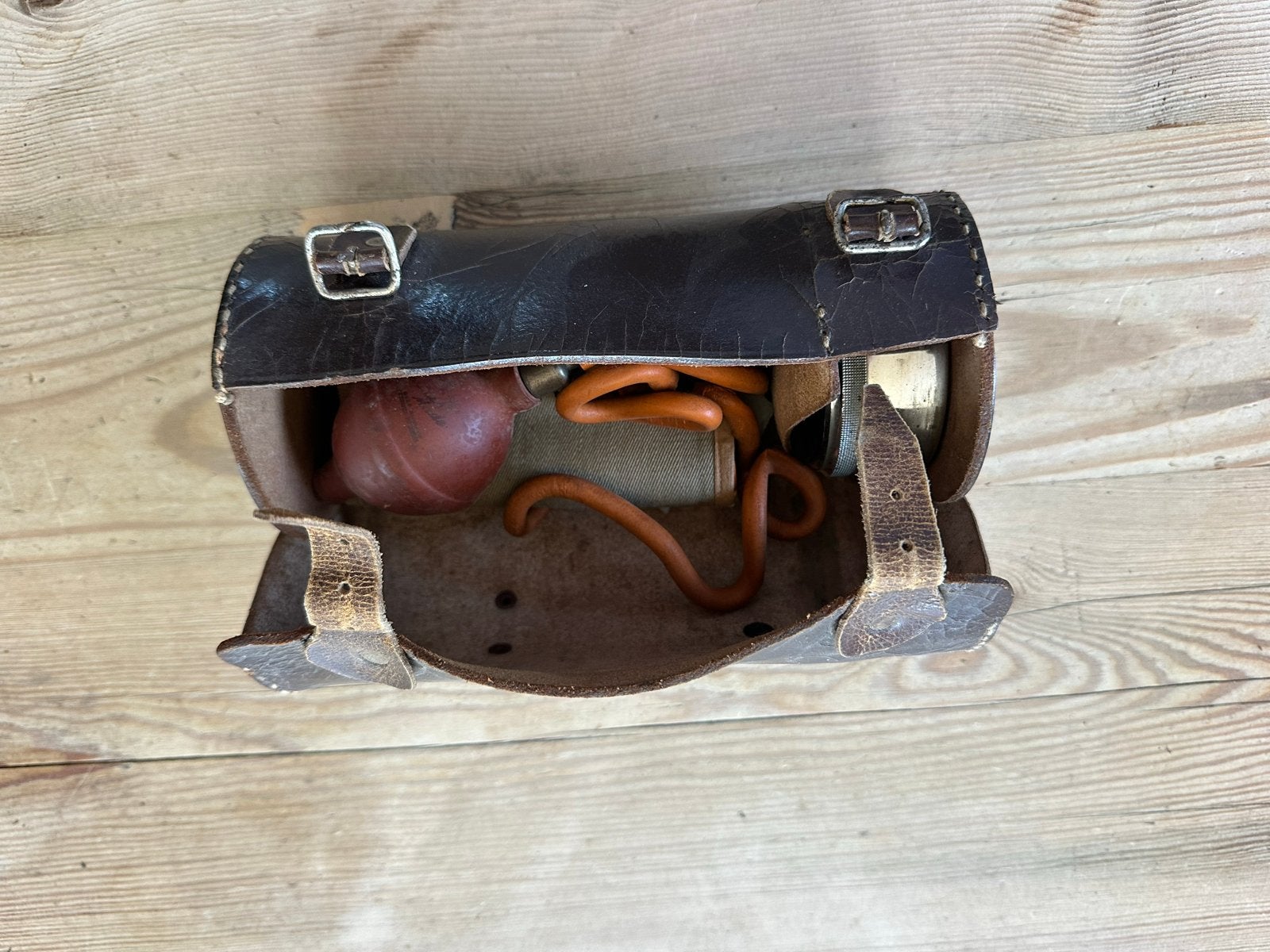 Vintage Bloeddrukmeter in Leren Etui - Tonorics, Ophalen