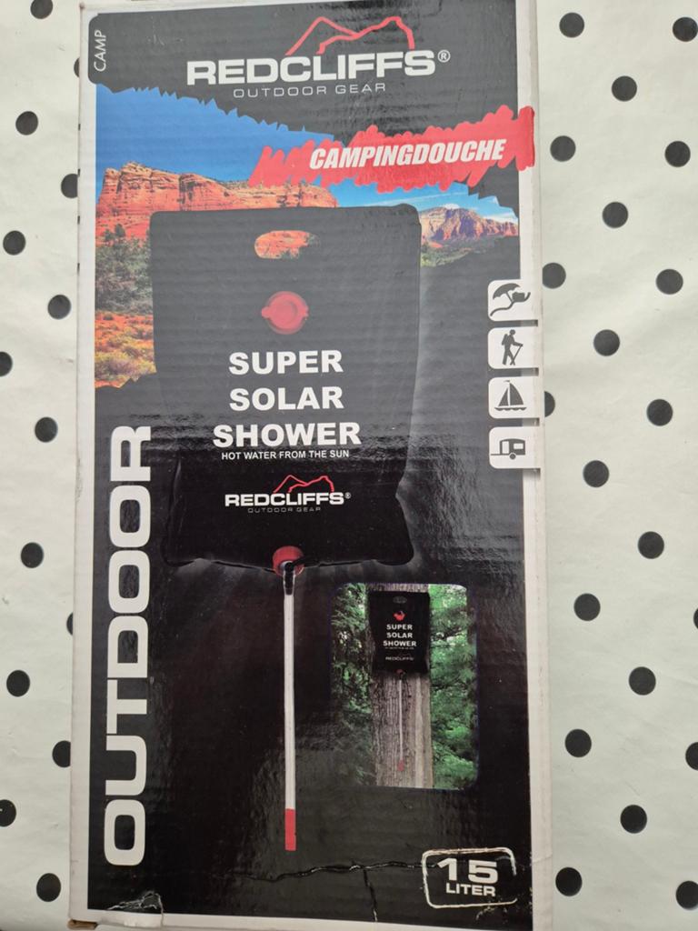 Redcliffs Super Solar Douche 15 Liter - Nieuw in doos, Caravans en Kamperen, Kampeeraccessoires, Ophalen, Nieuw