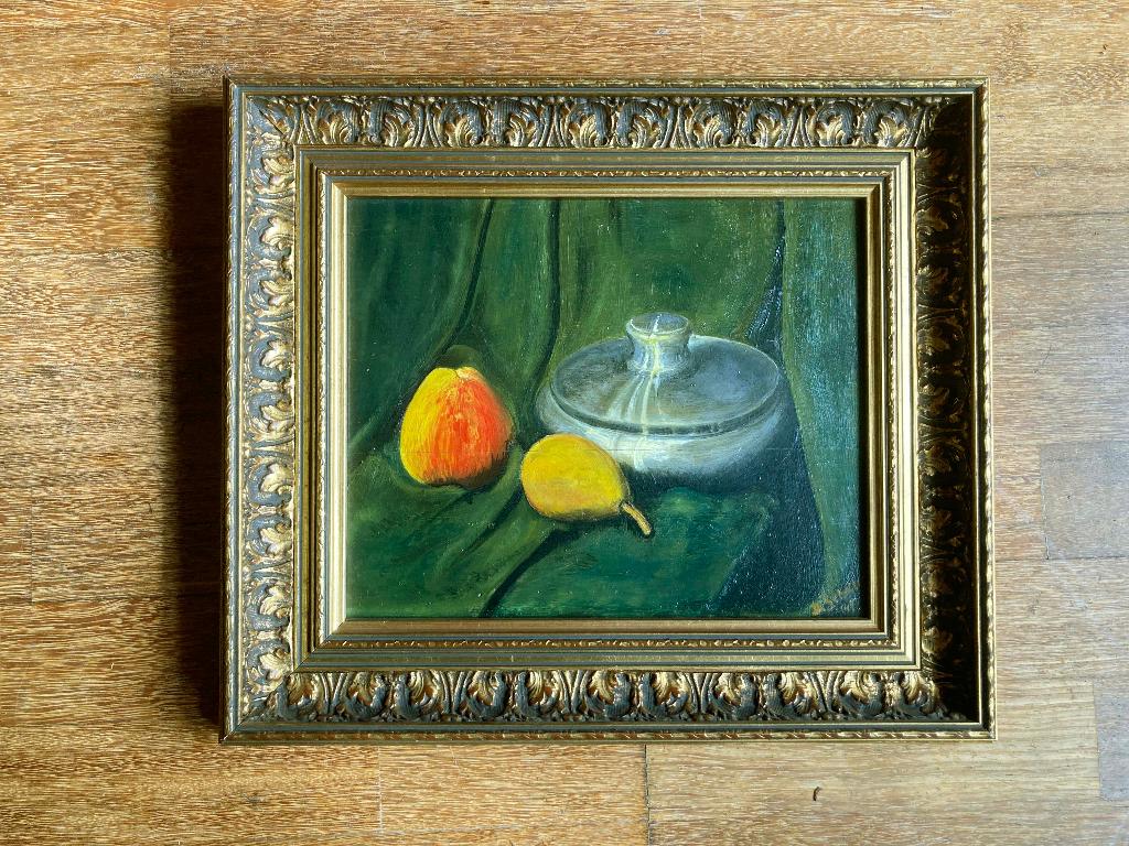 Stilleven van D. Scholtus - olieverf op paneel - 22 x 27 cm, Antiek en Kunst, Ophalen