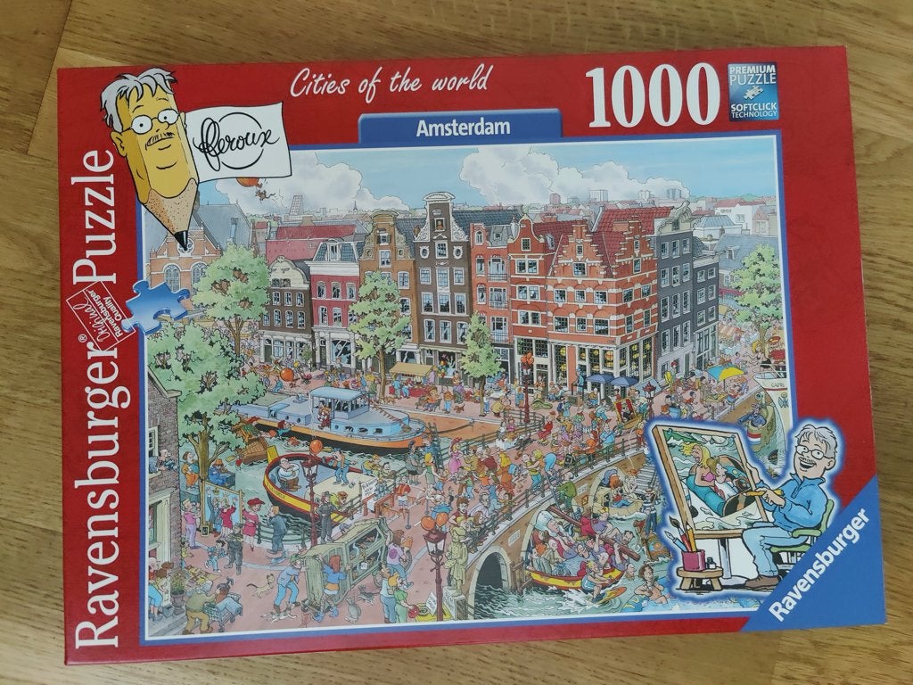 Legpuzzel  Amsterdam (Cities of the world), 1000 stukjes, Ophalen of Verzenden, 500 t/m 1500 stukjes, Zo goed als nieuw, Legpuzzel