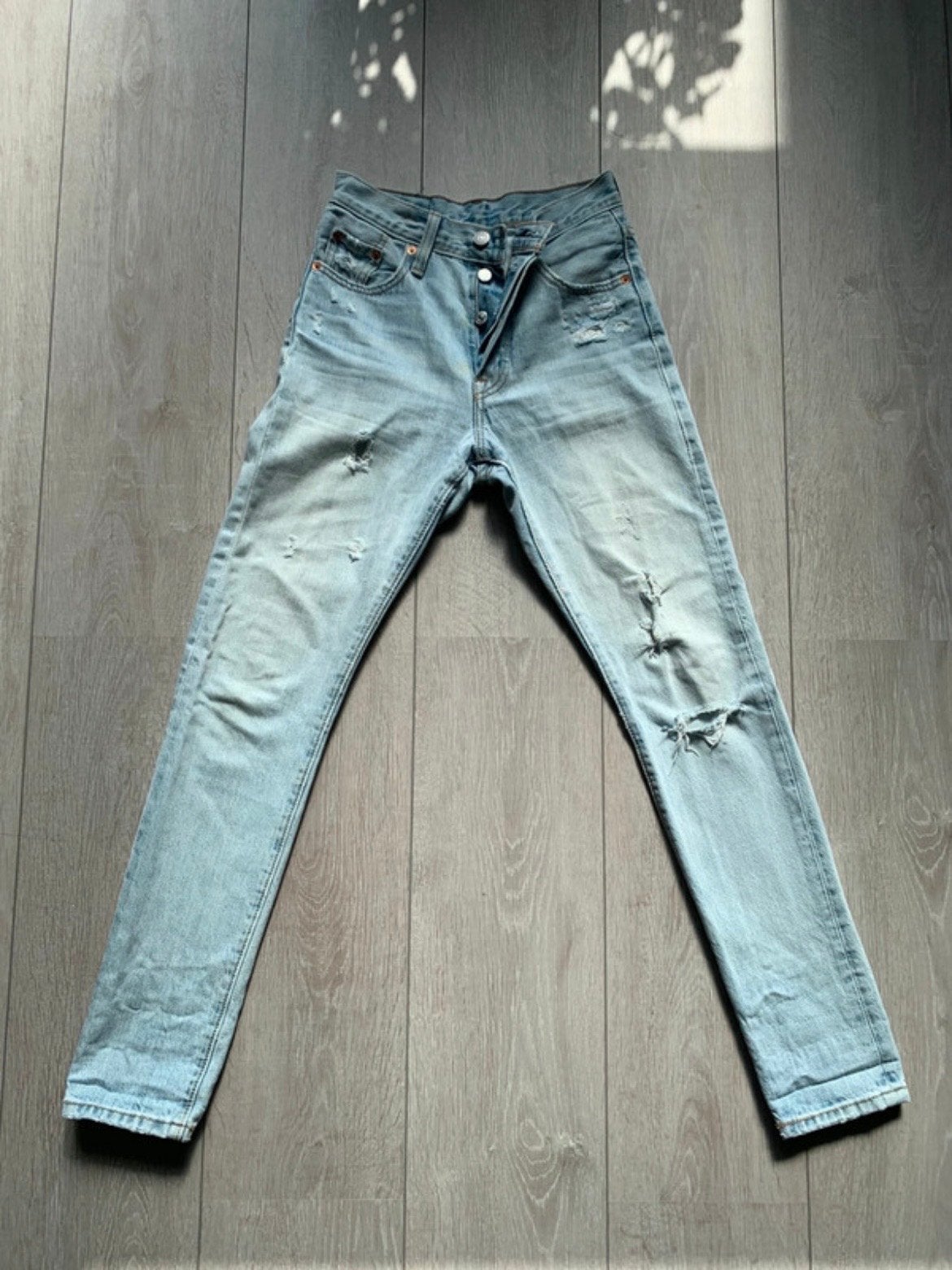 Levi's 501 S Jeans - Lichtblauw met lichte slijtage, Ophalen of Verzenden, Gedragen, Blauw, Overige jeansmaten