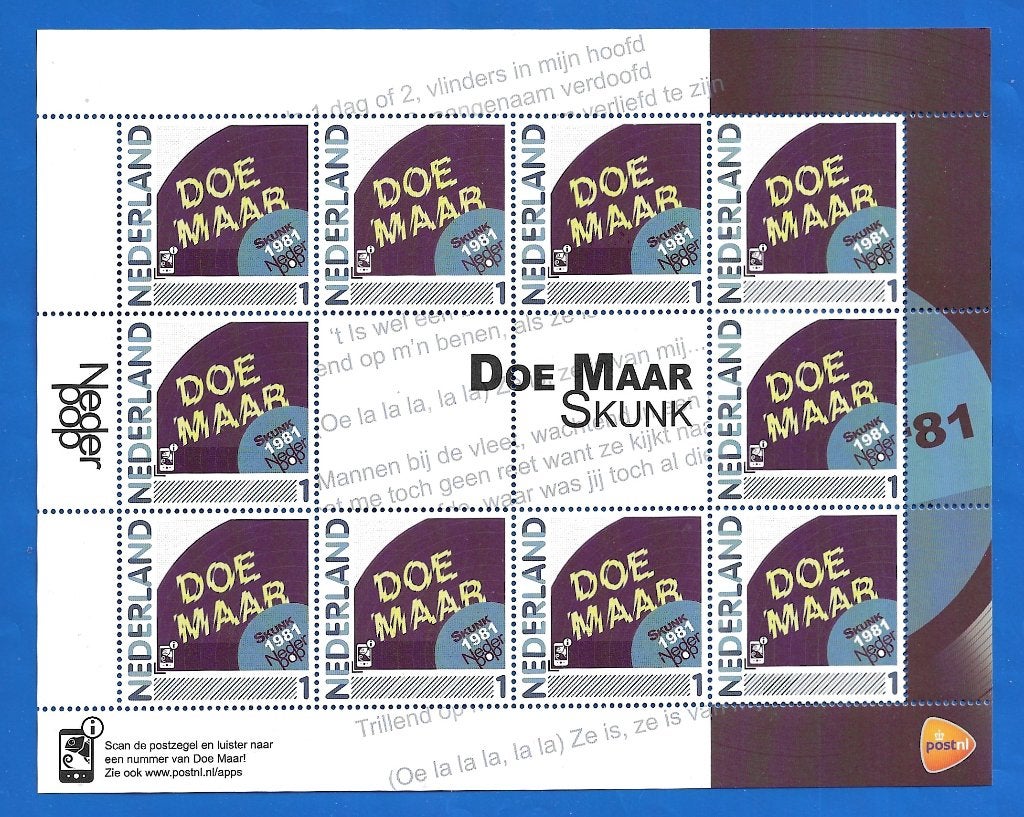 NVPH 2791c 2791-Ab-10 2011 Nederpop - Doe Maar, Postzegels en Munten, Verzenden, Na 1940, Postfris