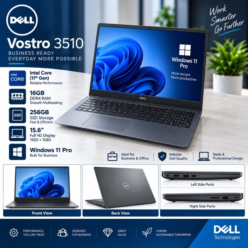 Dell vostro 3510-16GB-256GB WIN 11 PRO, 2 tot 3 Ghz, Intel Core i5-1135G7, Ophalen of Verzenden, Dell