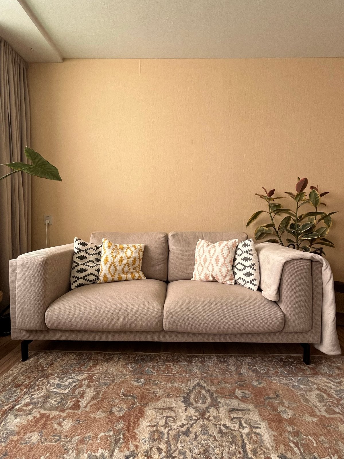 Ikea Nockeby tweezitsbank beige, Ophalen, Gebruikt, 150 tot 200 cm, Tweepersoons