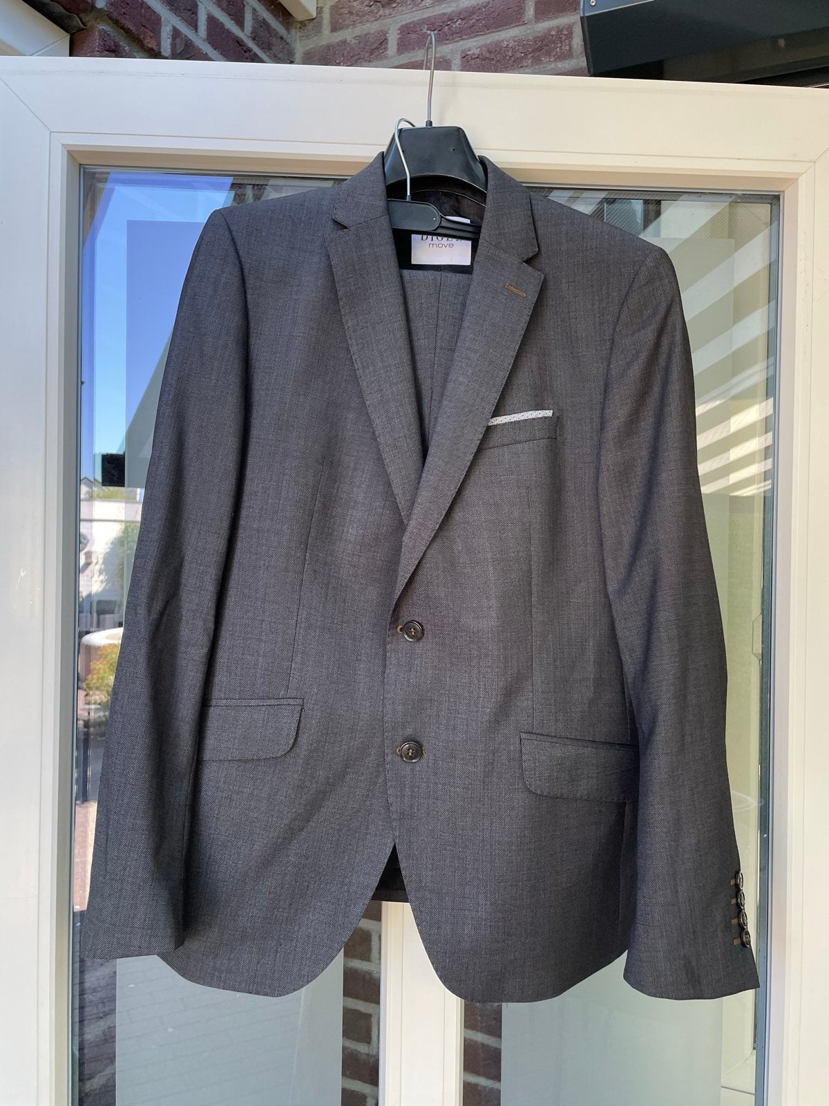 Digel Move Pak - Grijs - Super 120's Wol - Slim Fit, Ophalen of Verzenden, Zo goed als nieuw, Overige maten, Grijs