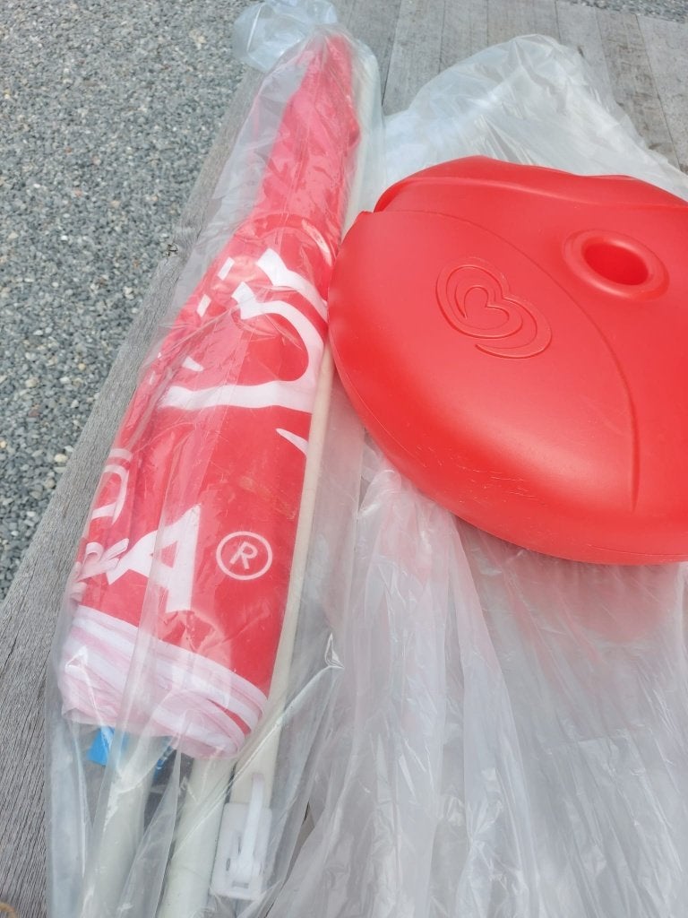 OLA  parasol met voet Nieuw !!!, Tuin en Terras, Ophalen, Nieuw, Stokparasol