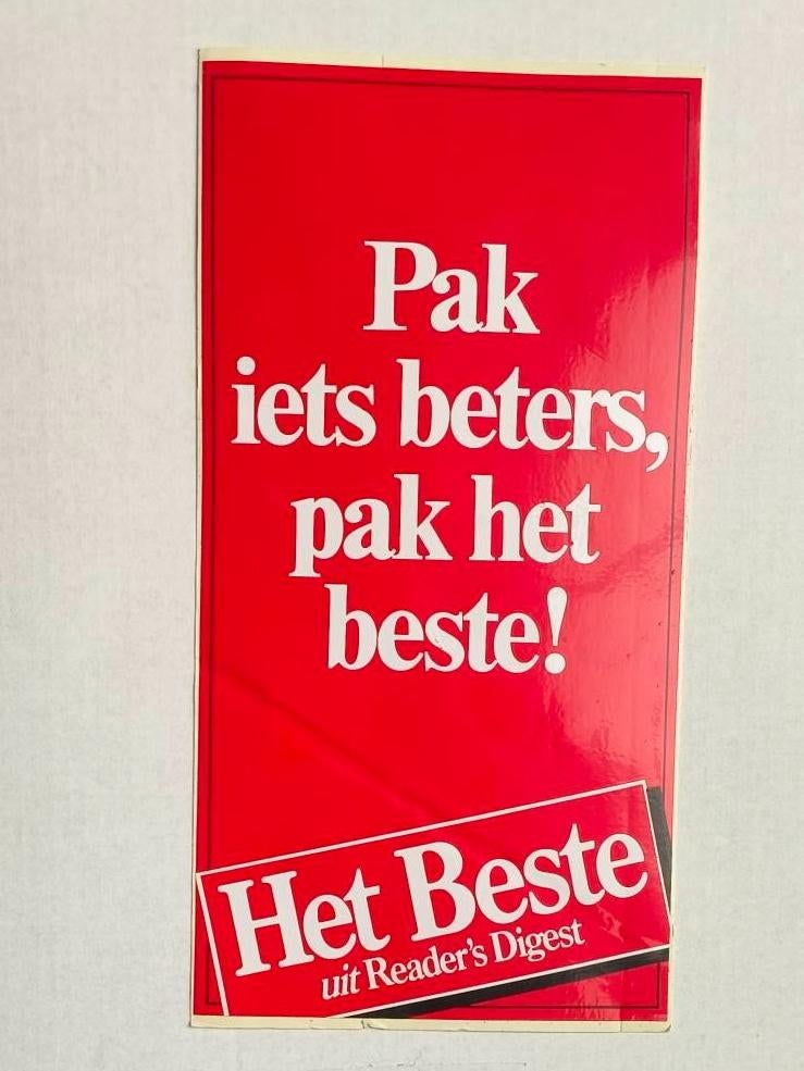 Sticker Pak iets beters, pak het Beste! uit Reader's Digest., Verzamelen, Ophalen of Verzenden, Zo goed als nieuw, Merk