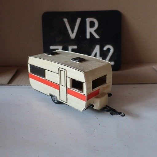 Caravan creme rood 1:25 Mebetoys Mattel origineel, Ophalen of Verzenden, Gebruikt, Overige typen, Overige merken