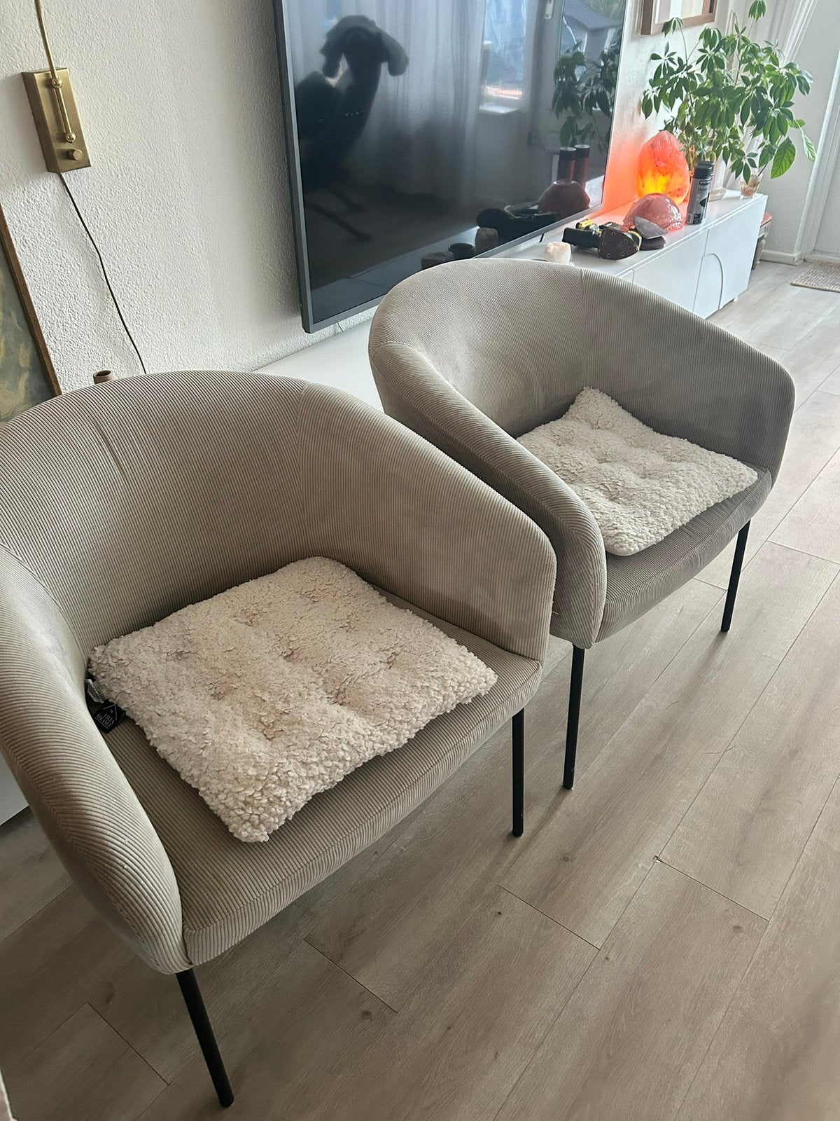 Fauteuil ribstof Nikki 2x lichtgrijs, Huis en Inrichting, Ophalen, -, -, 75 tot 100 cm