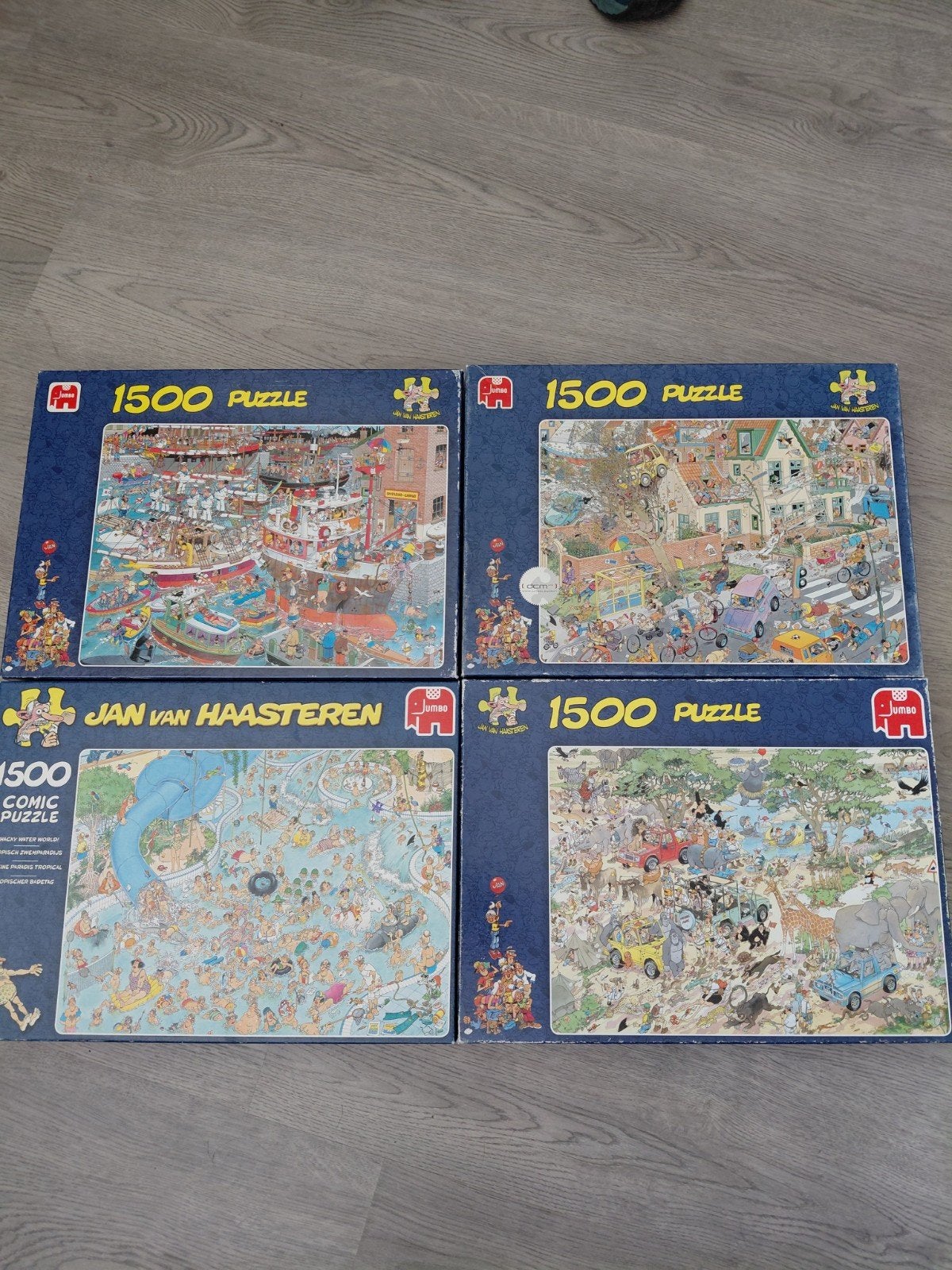 Jan van Haasteren puzzels 1500 stukjes - 6 stuks, Ophalen, 500 t/m 1500 stukjes, Gebruikt, Legpuzzel
