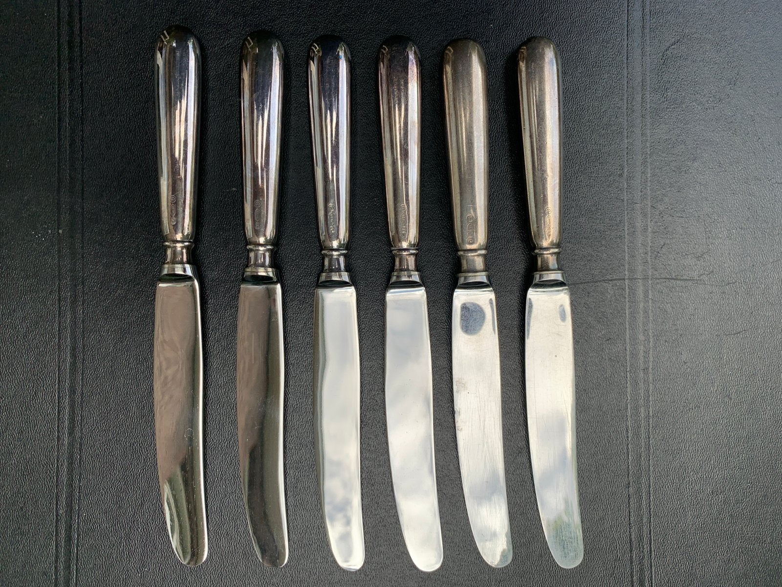 Set van 6 Gero 90 verzilverde messen, lemmet 11,5 cm, Ophalen
