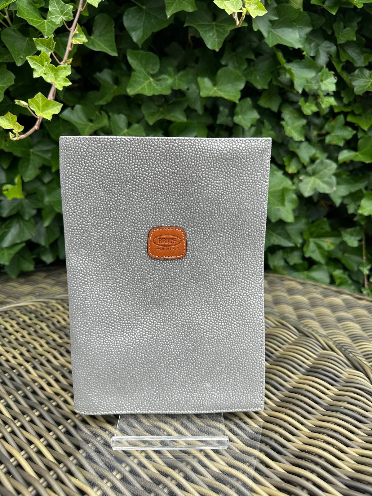 Bric's agendahoes | cover | leer | zilver | 26x19 cm, Ophalen of Verzenden, Zo goed als nieuw, Grijs, Softcase