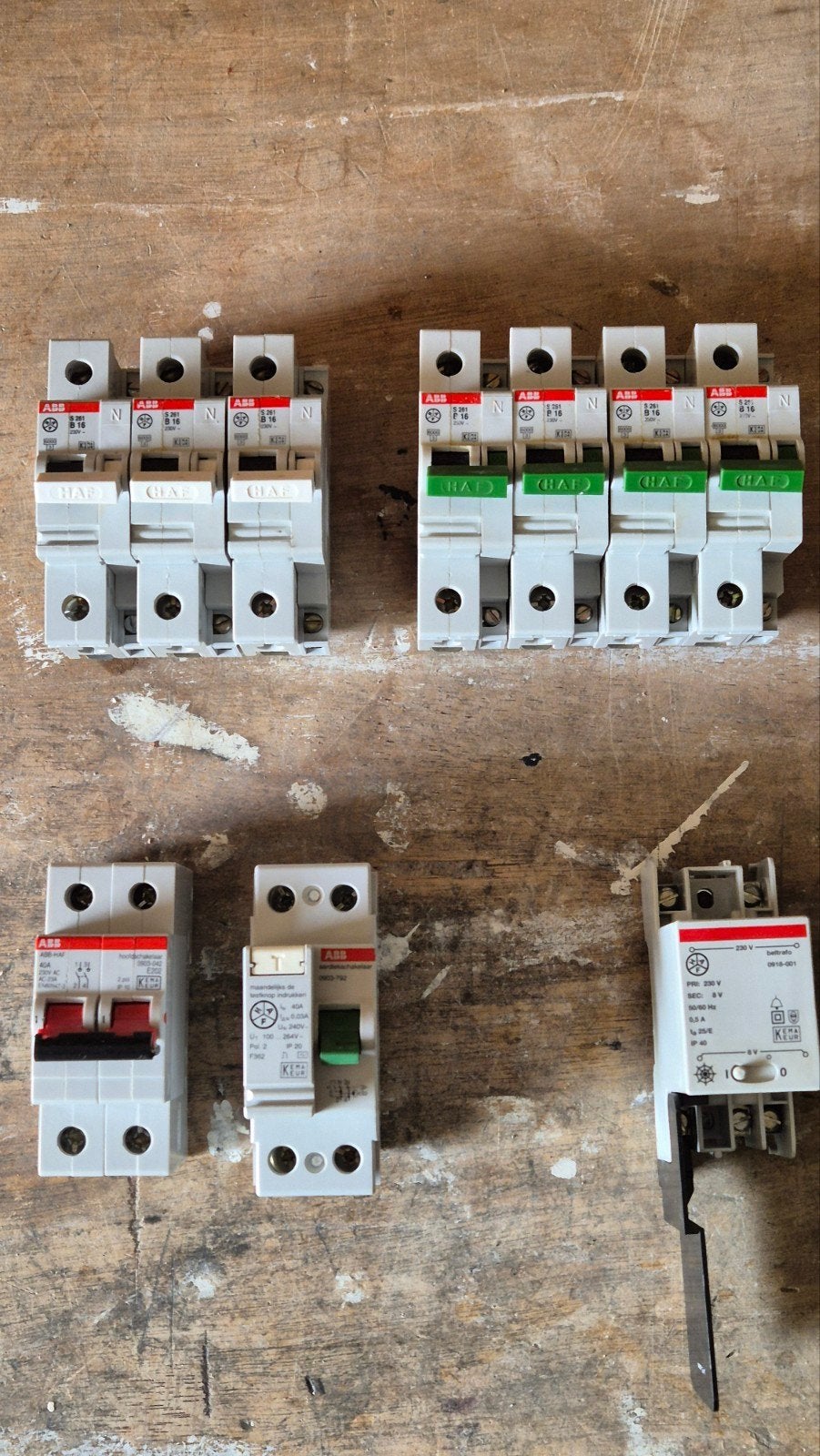 Diverse ABB automaten/schakelaars, aardlek en beltrafo, Ophalen of Verzenden, Gebruikt, Schakelaar