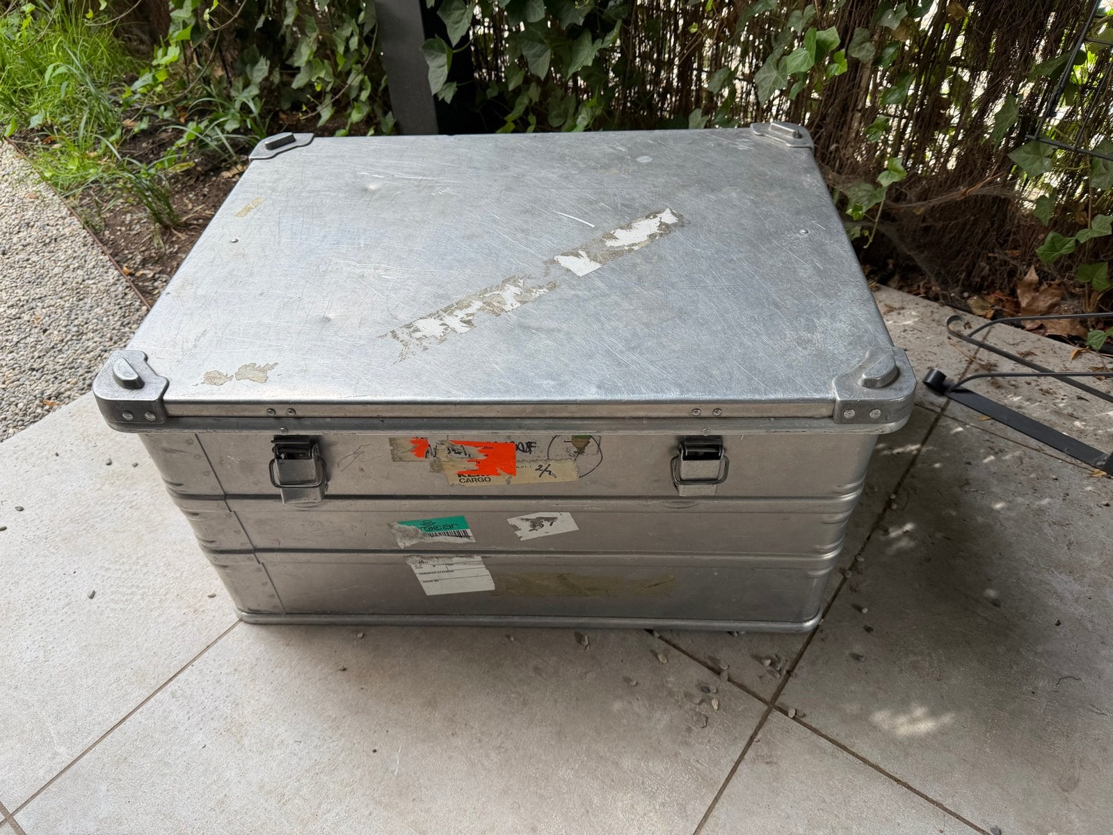 Aluminium en rode Hornbach kisten (3 stuks), Ophalen, Gebruikt, 50 tot 100 cm, Metaal