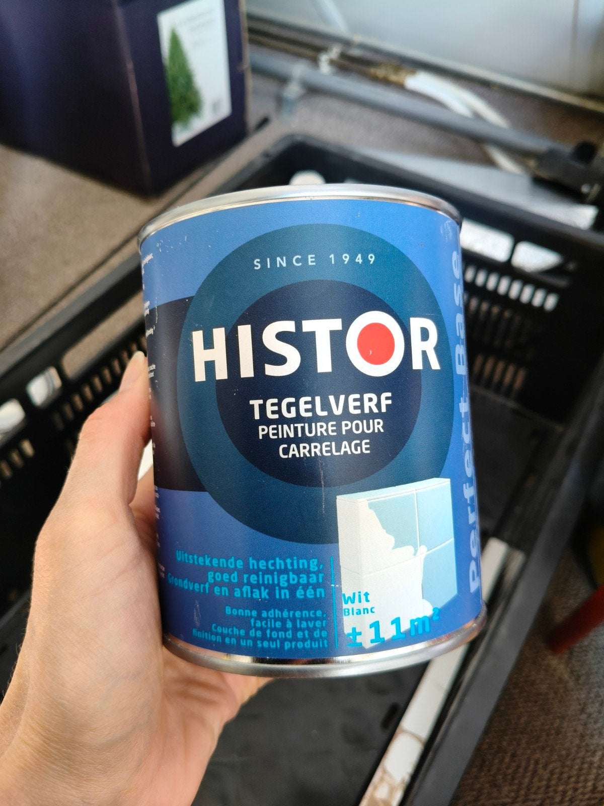 Histor tegelverf nieuw 1L wit, Ophalen of Verzenden, Nieuw, Wit
