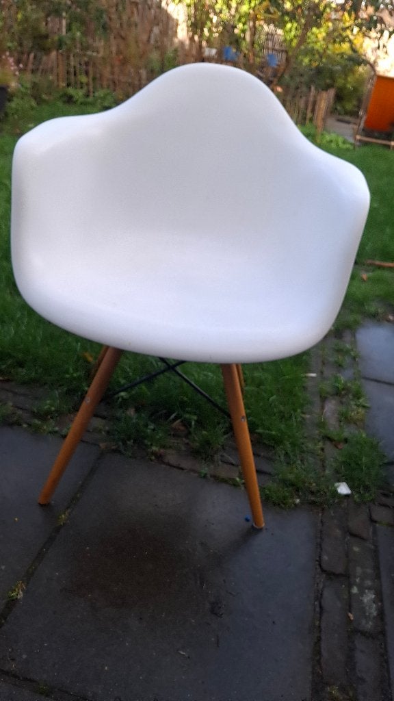 Witte eetkamerstoelen, Huis en Inrichting, Gebruikt, Wit, Vier, Ophalen
