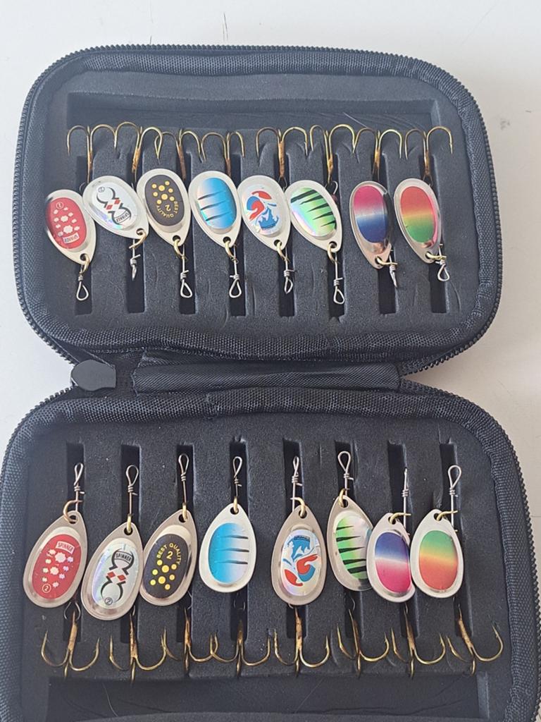 16x Kunstaas Spinners Set met Opbergetui voor Roofvis, Watersport en Boten, Ophalen of Verzenden, Nieuw