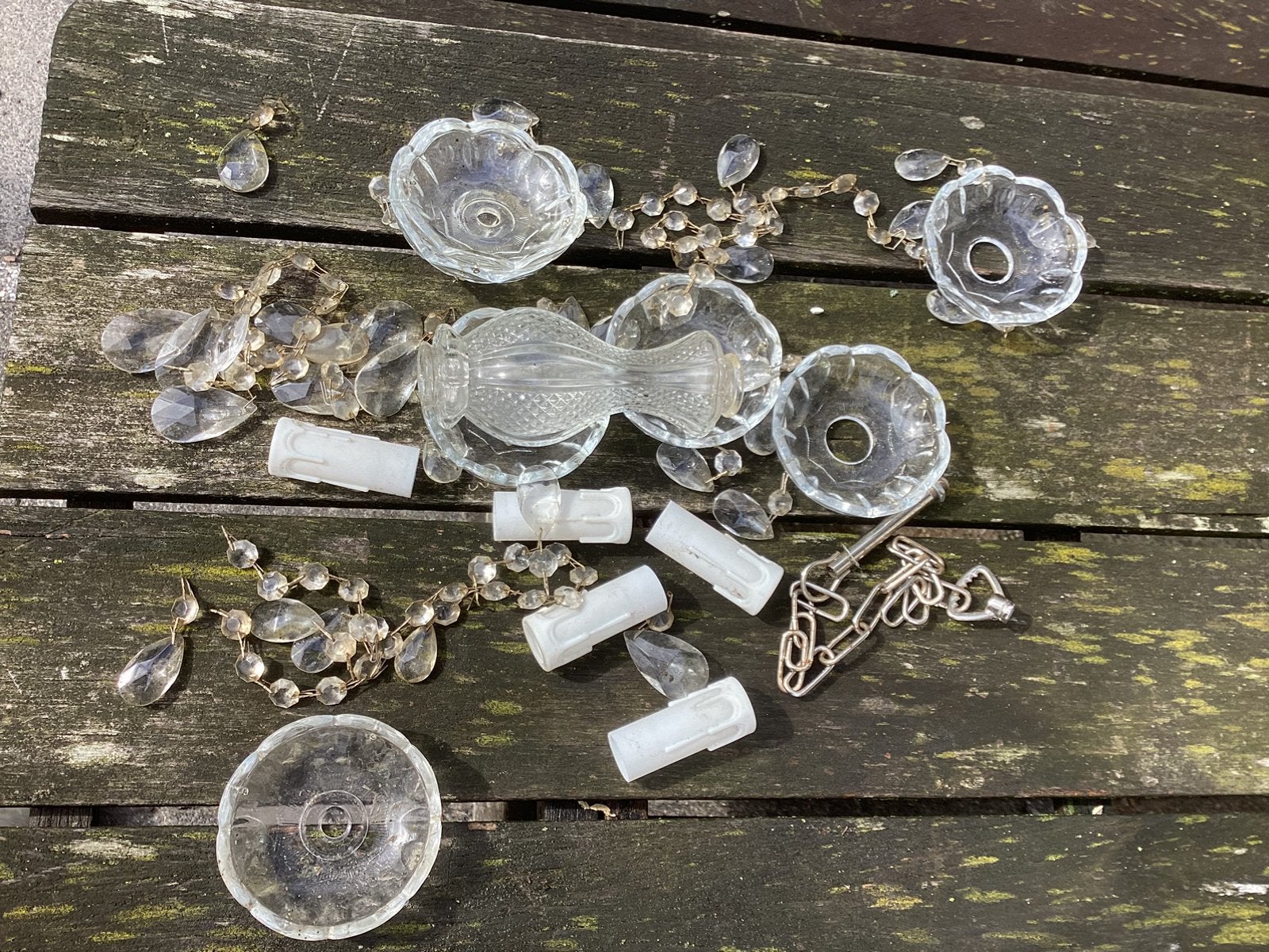 Onderdelen kroonluchter, Ophalen of Verzenden, Gebruikt, Glas
