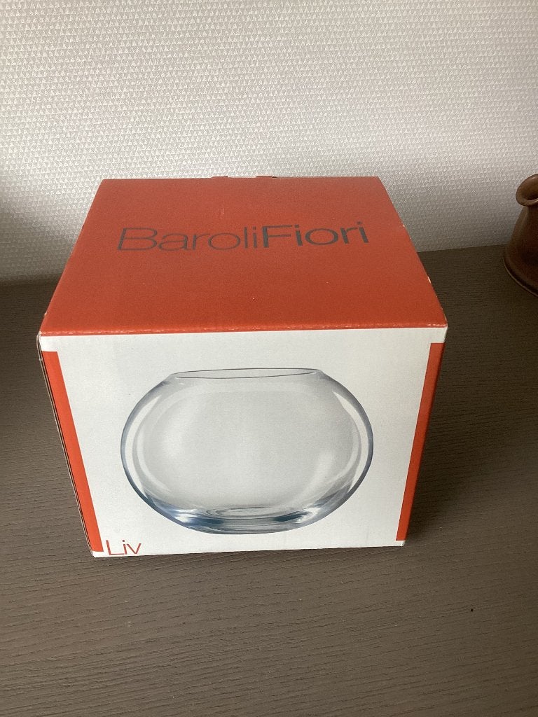 Vaas, nieuw in doos, merk BaroliFiori, model Liv, kristal, Transparant, Nieuw, Glas, 15 cm