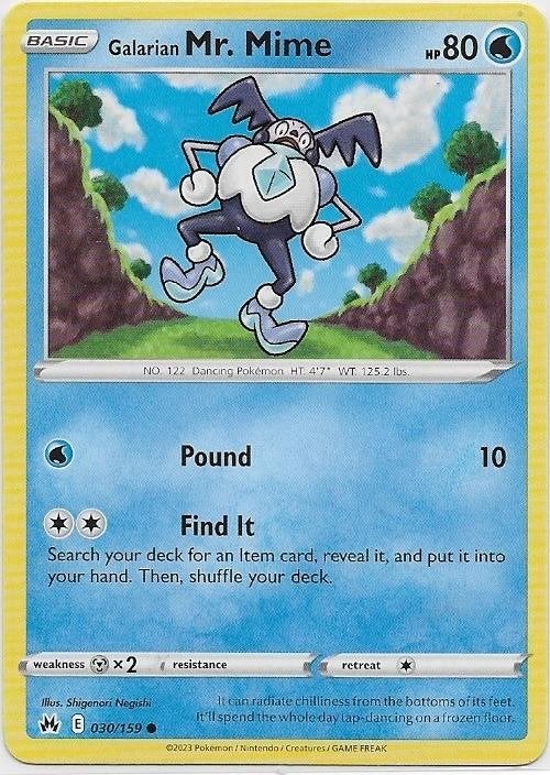 Crown Zenith,  Gal. Mr. Mime [common] 30/159, Verzenden, Nieuw, Losse kaart