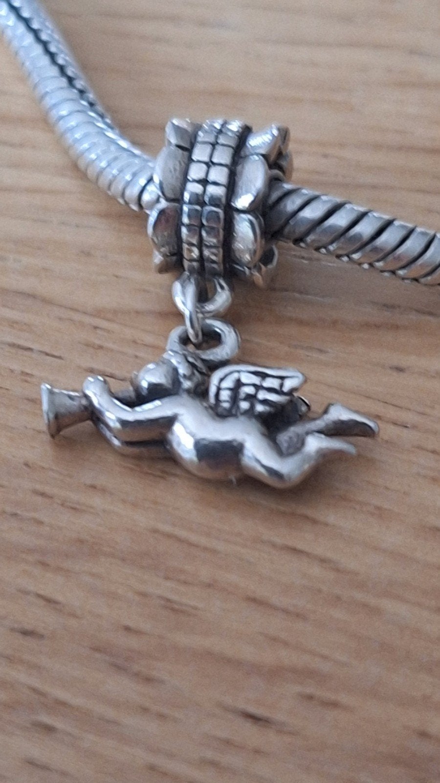 Zilveren bedel Merk? past op Pandora Engeltje, Ophalen of Verzenden, Zo goed als nieuw, Zilver, Pandora