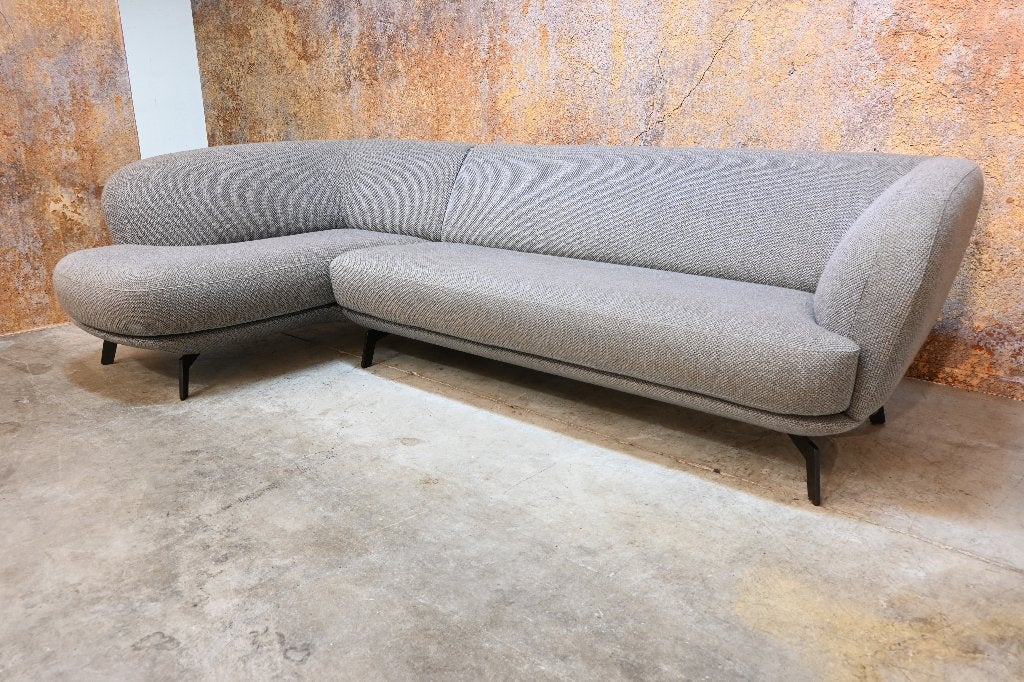 ZGANieuw fraaie stoffen Leolux Flint design hoekbank, 250 tot 300 cm, Leolux, Leolux, Hoekbank
