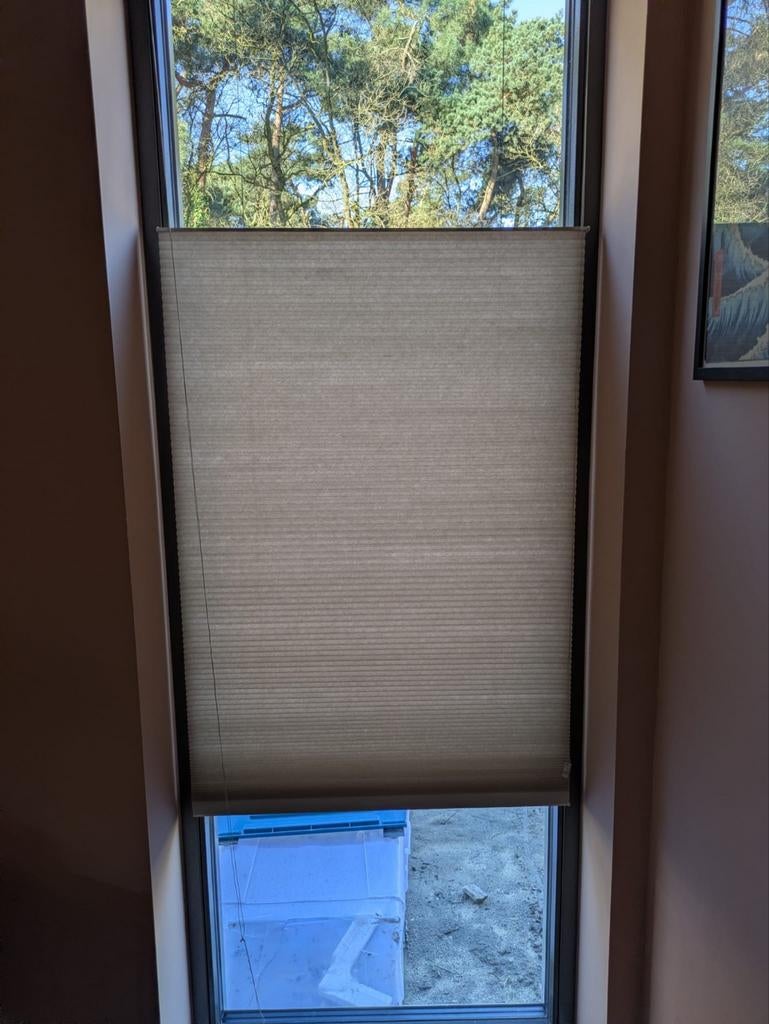 Plissé gordijn crème 80x250cm, 200 cm of meer, Zo goed als nieuw, Crème, 50 tot 100 cm