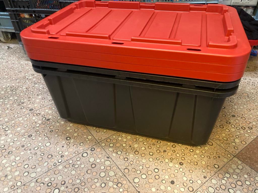 Iris opbergbox Opbergkoffer met zwaar deksel, 100L, zwart, Doe-het-zelf en Verbouw, Kratten en Dozen, 40 tot 60 cm, 35 tot 50 cm
