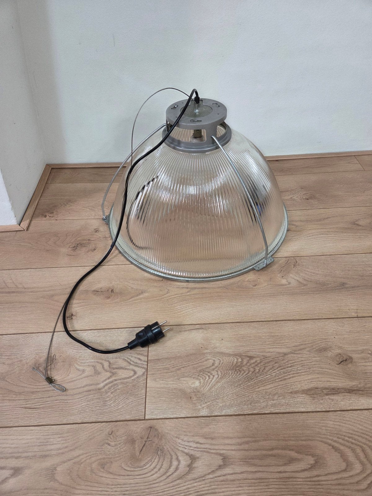 Grote Industriële Hanglamp - Vintage Fabriekslamp, Huis en Inrichting, Ophalen, Gebruikt, 50 tot 100 cm, Glas