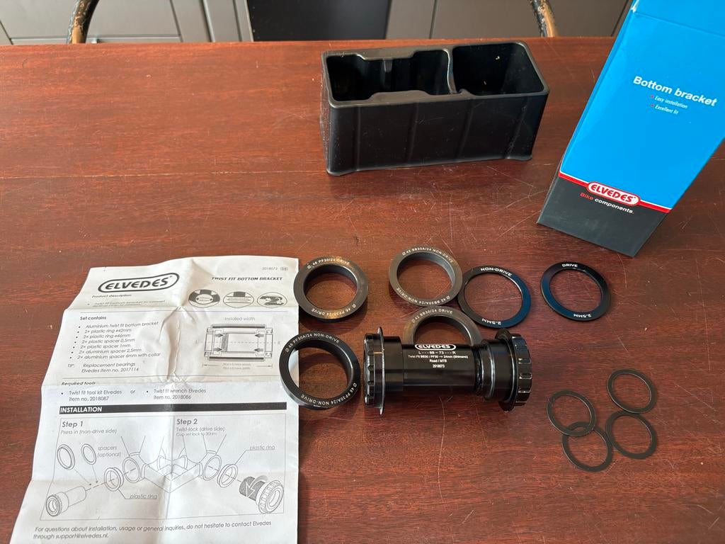 Elvedes Twist Fit BB30/PF30 -> 24mm race/mtb Shimano, Fietsen en Brommers, Fietsonderdelen, Crankstel of Pedalen, Racefiets, Ophalen of Verzenden
