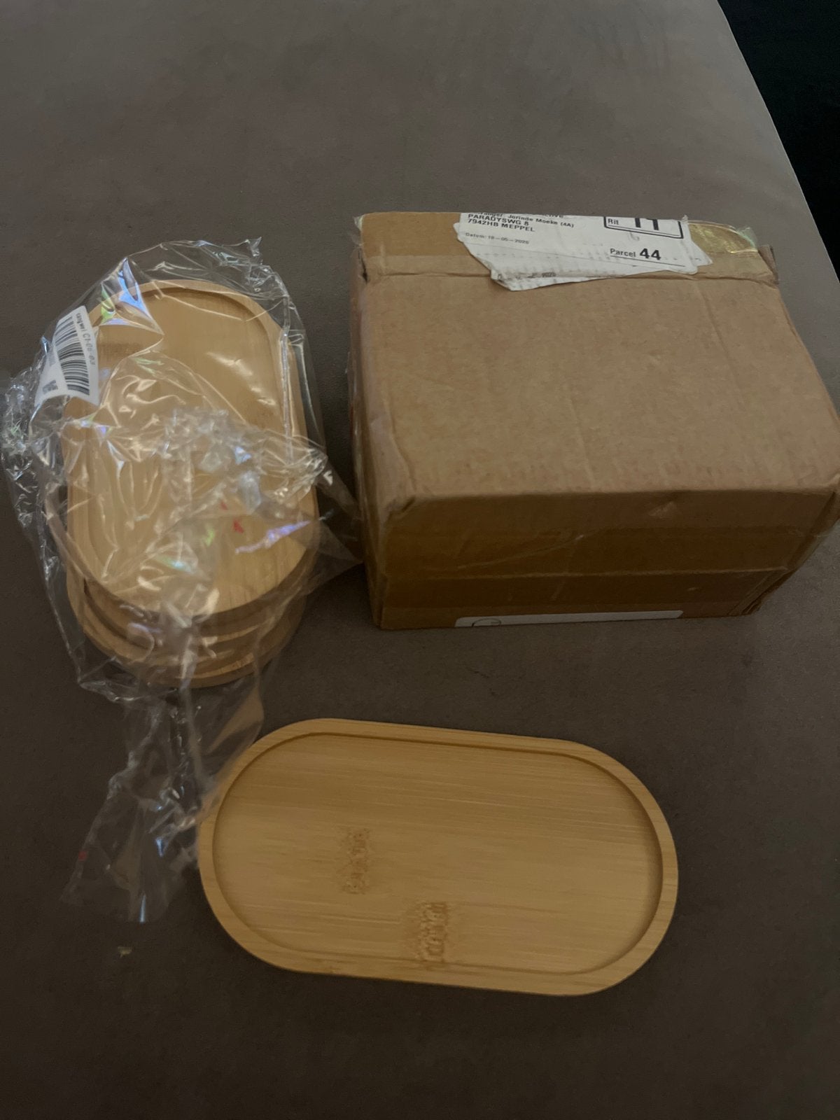 Houten bamboo onderzetters 6x, Verzenden, Overige typen, Nieuw, Bruin