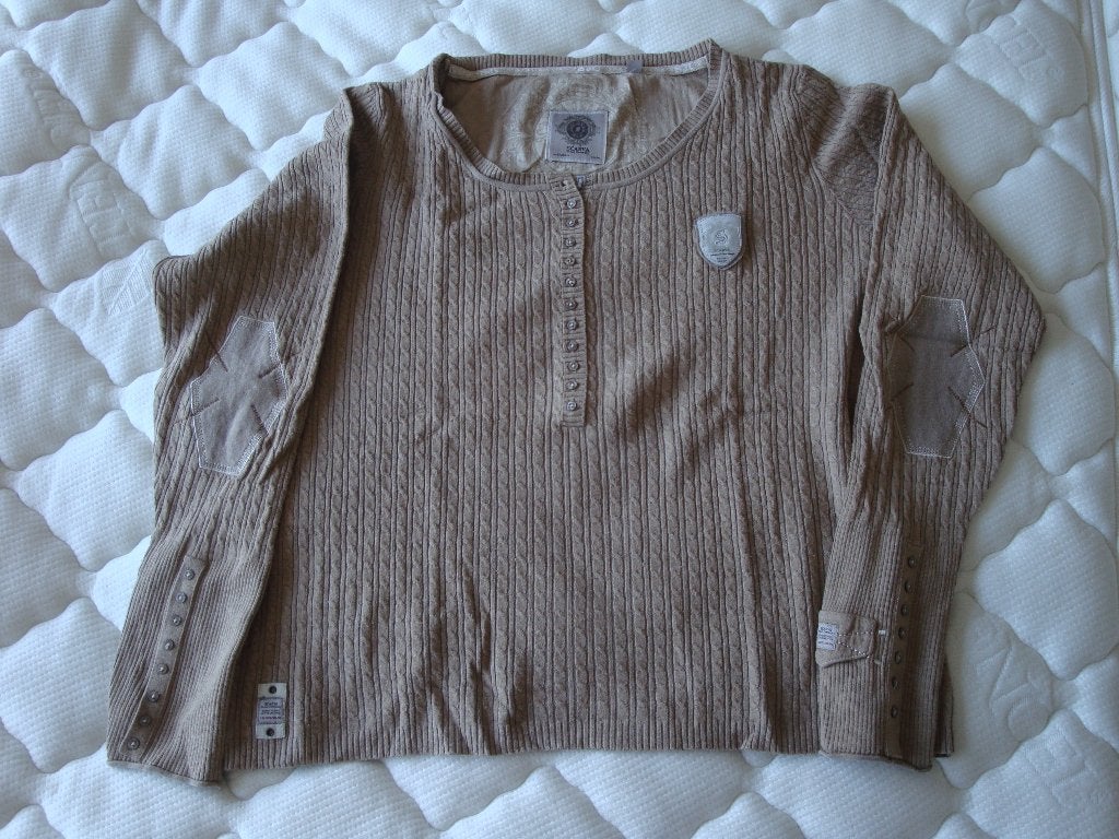 Maat XXXL. Zand beige SCARVA kabel trui met veel details., Kleding | Dames, Grote Maten, Scarva, Beige, Trui of Vest, Ophalen of Verzenden