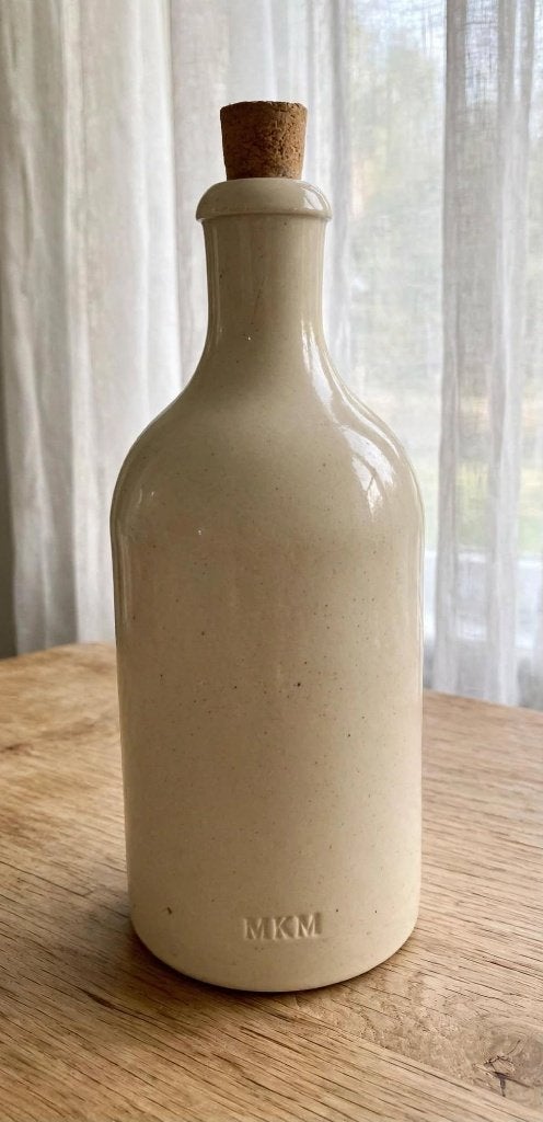 Vintage MKM Keramiek Fles / Kruik 0,5L - Beige, Ophalen of Verzenden