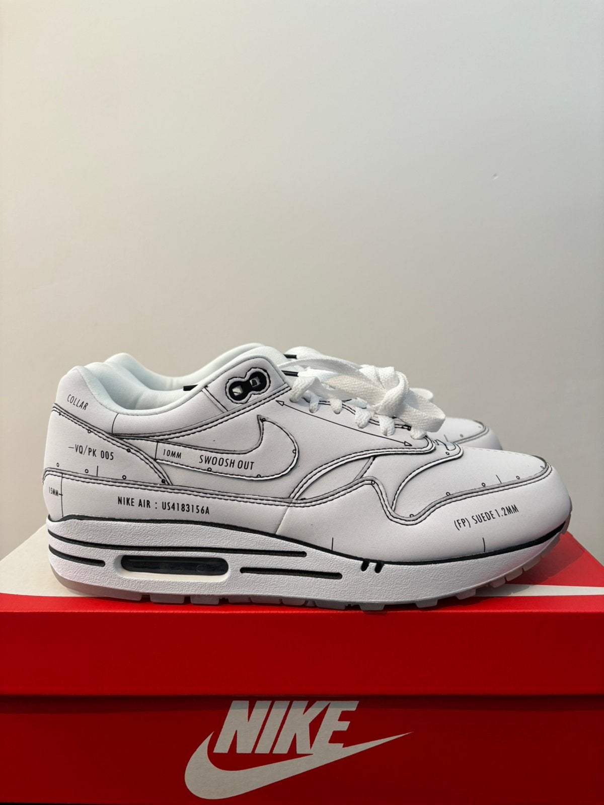 Nike air max 1 Sketch To Shelf maat 42 nieuw, Wit, Nieuw, Ophalen of Verzenden, Sneakers of Gympen