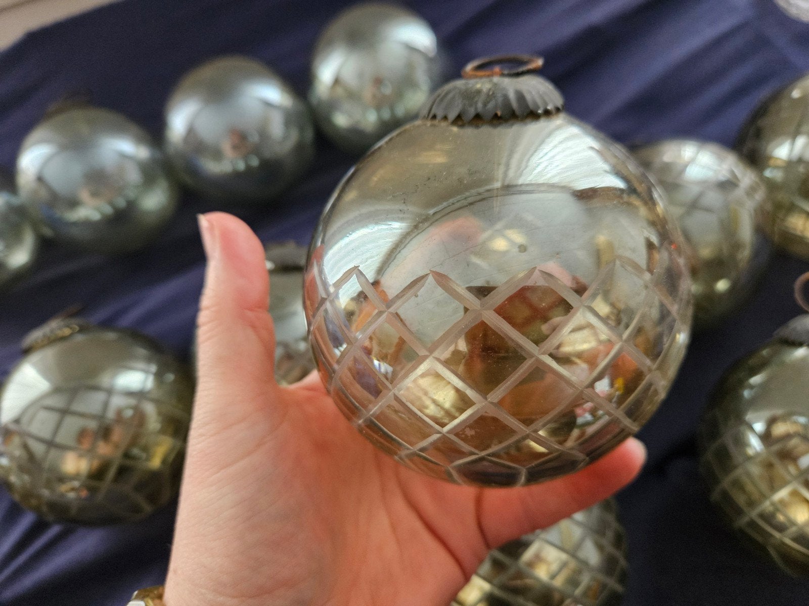 mooie grote glazen kerstballen kerstbal, Diversen, Ophalen of Verzenden, Zo goed als nieuw