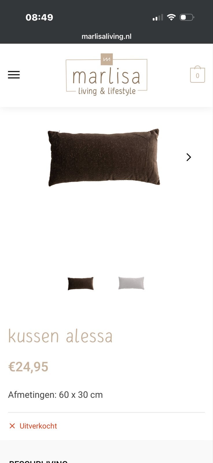 Light living kussen nieuw alessa brown, Ophalen of Verzenden, Nieuw, Bruin, Rechthoekig