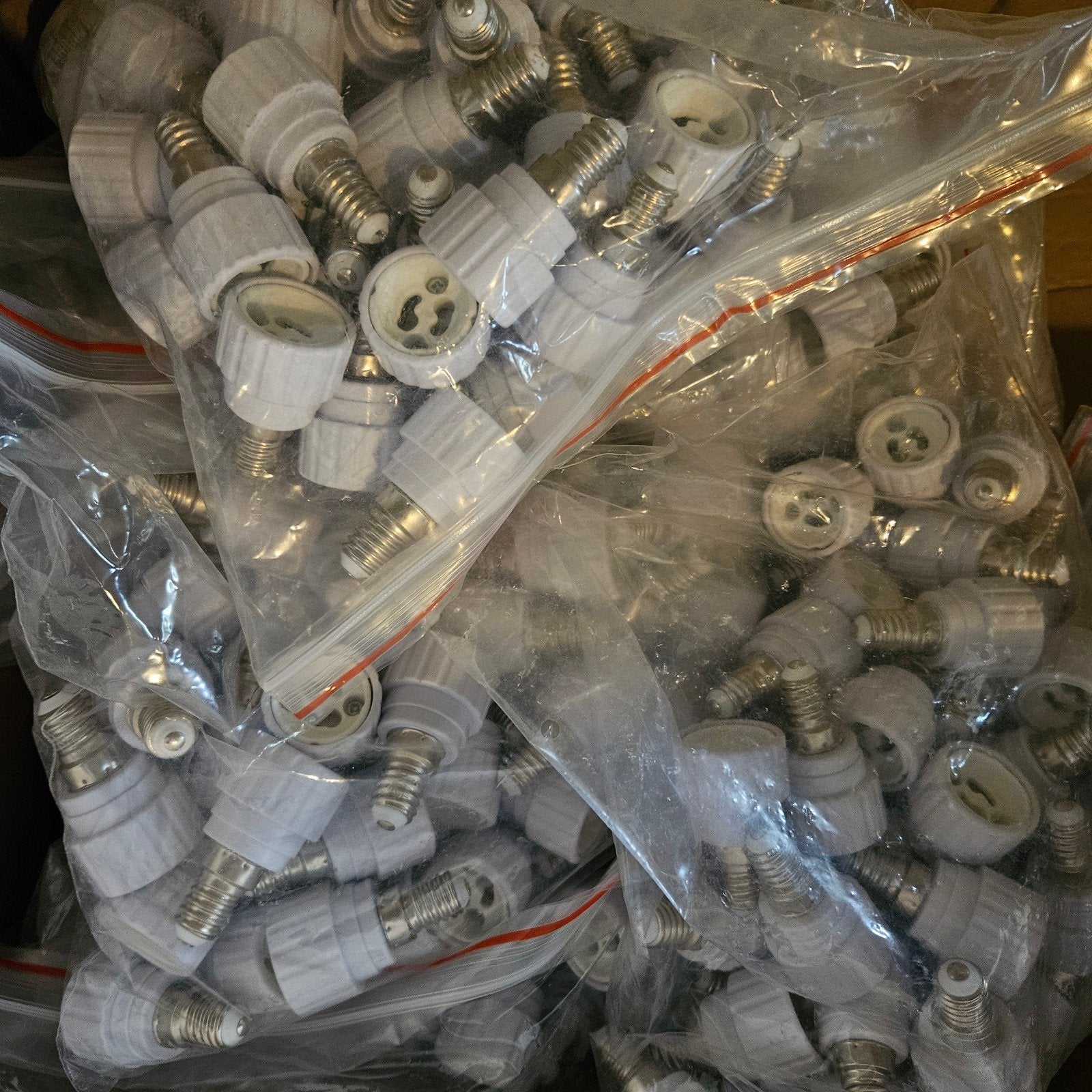 Restpartij verloopfittingen E27 E14 E40 GU10 B22 converters, Led-lamp, Overige lichtkleuren, E14 (klein), Nieuw