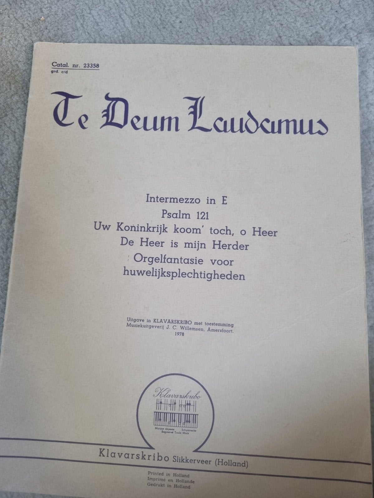 klavarskribo, Te Deum Laudanus., Ophalen of Verzenden, Artiest of Componist, Religie en Gospel