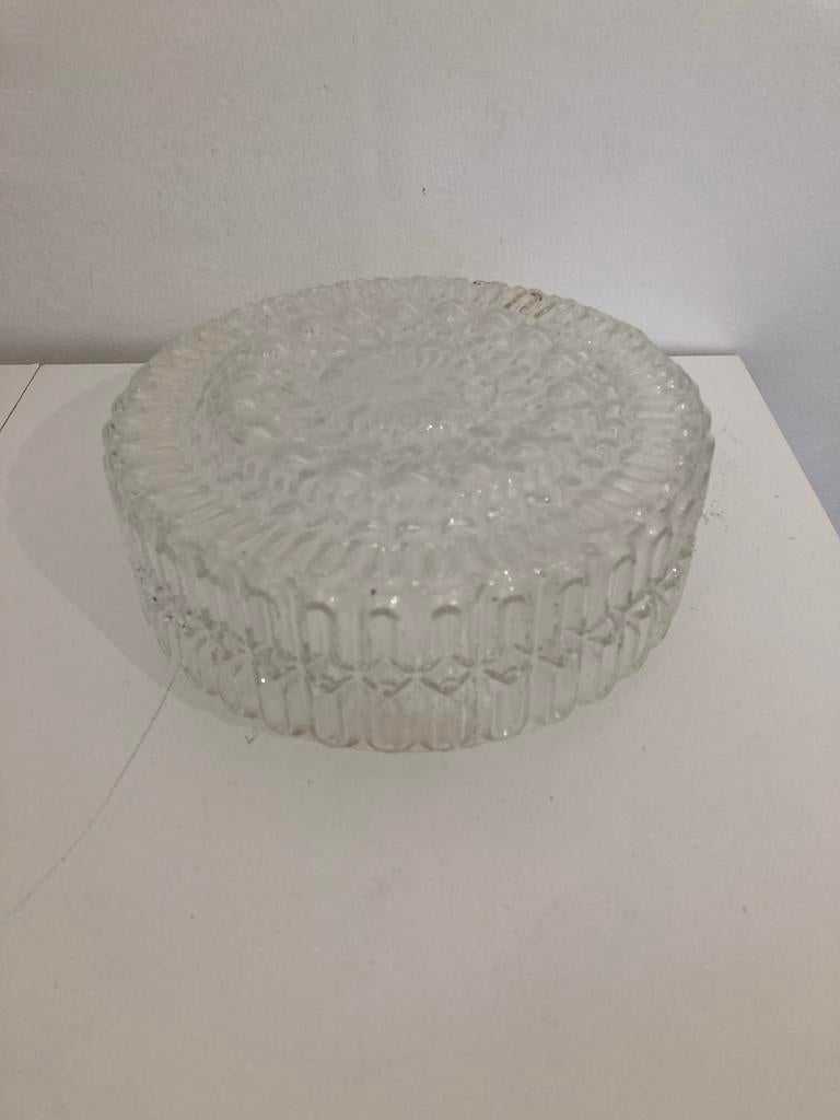Vintage glazen plafondlamp kap - Art Deco stijl, Ophalen of Verzenden, Gebruikt