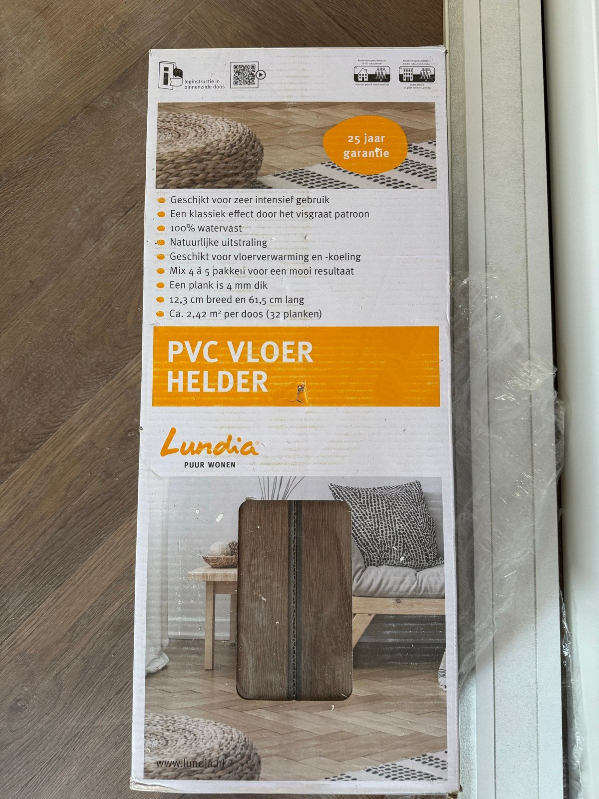 3 pakken PVC vloer Helder Lundia - Visgraatpatroon, Ophalen, Kunststof, 50 tot 150 cm, Overige typen