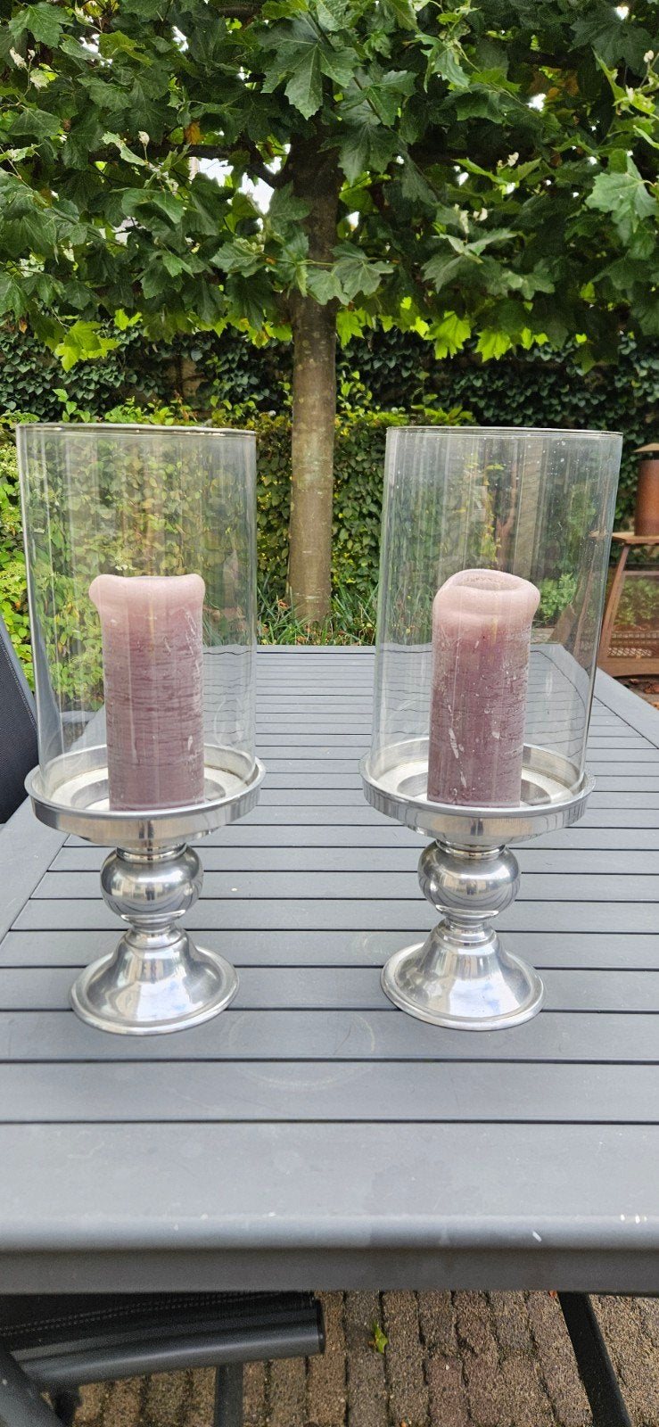 windlicht, Huis en Inrichting, Woonaccessoires | Kandelaars en Kaarsen, Ophalen, Windlicht, Gebruikt, Glas