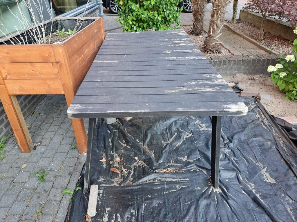 Gratis tuintafel 90x180cm, Ophalen, Gebruikt, Rechthoekig, Hout