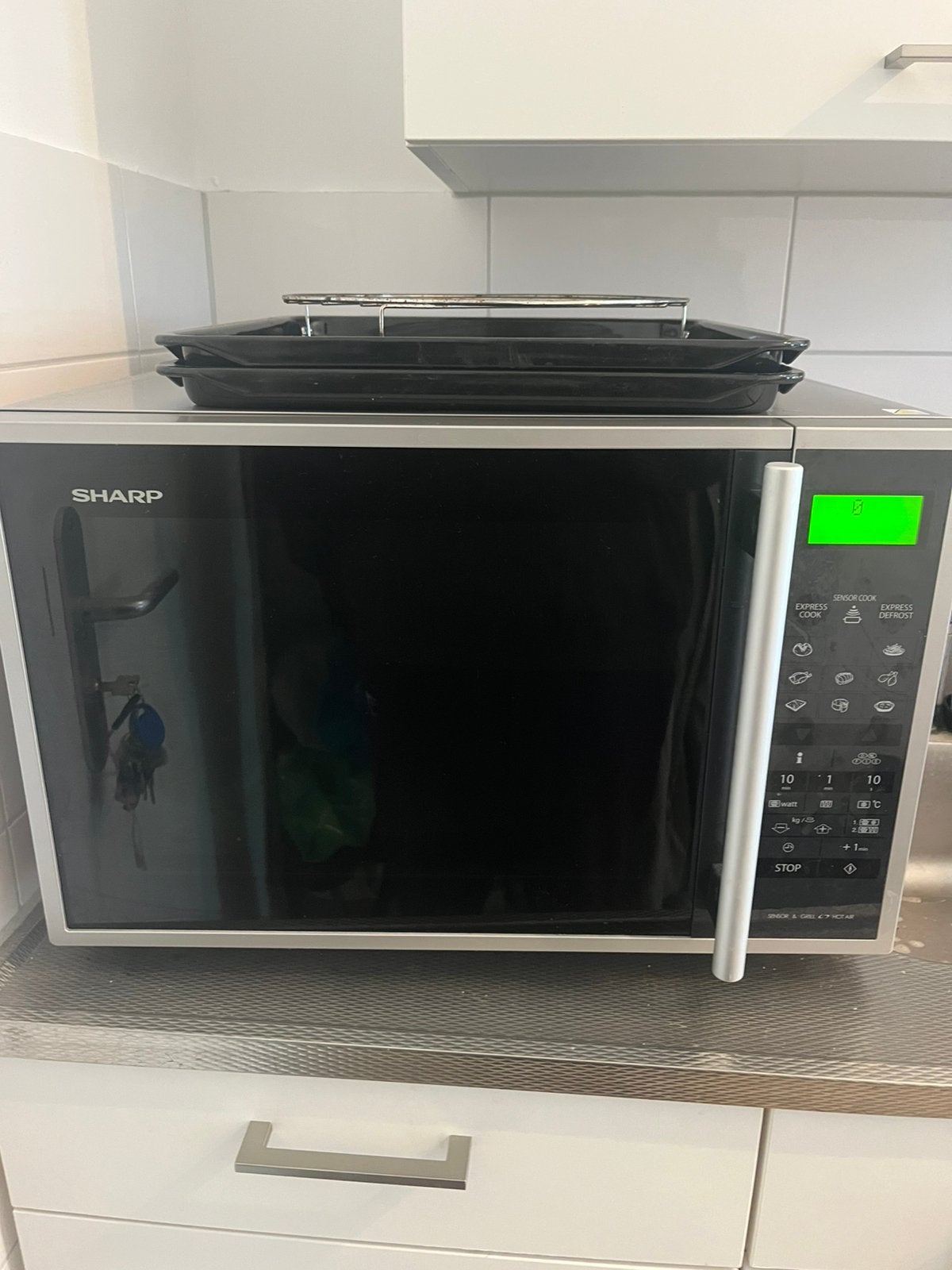 Sharp R-961inw combi magnetron, Ophalen, Combimagnetron, Zo goed als nieuw, 45 tot 60 cm