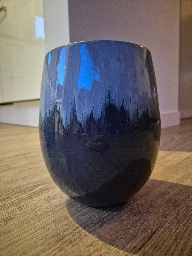 Prachtige, blauwe bloempot, Overige materialen, Rond, Nieuw, Ophalen of Verzenden