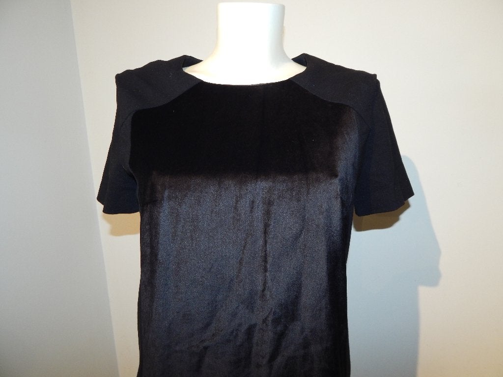 Maje basic jurk satijn achtige voorkant rits rug S, Verzenden, Zwart, Maje, Maat 36 (S)