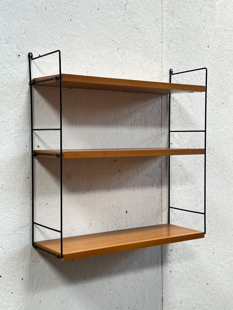 Vintage String wandmeubel / wandrek, Zweden, 1970's, Overige houtsoorten, Met plank(en), Gebruikt, Onbekend
