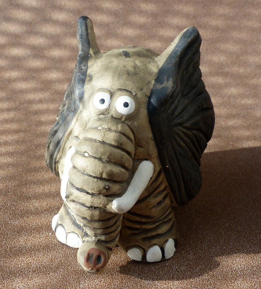 Vintage beeldje olifant dierenbeeldje olifantenbeeldje, Verzamelen, Ophalen of Verzenden, Gebruikt, Dier