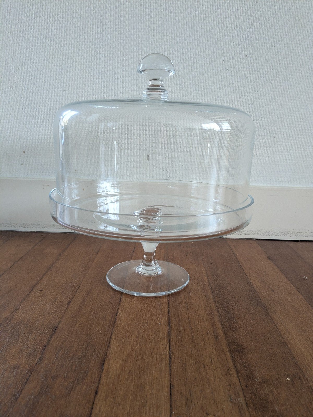 Glazen taartplateau met stolp - Zo goed als nieuw, Ophalen, Zo goed als nieuw, Overige merken, Glas