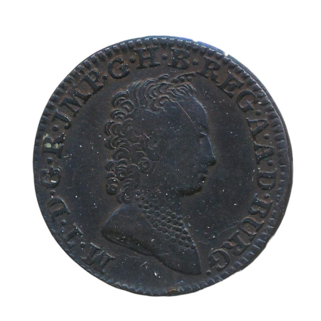 België 2 Liard/Oorden 1749, Ophalen of Verzenden, België, Losse munt
